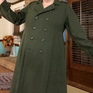 Torrid Olive Long Wool Green Military Fit And Flare Coat 3x
